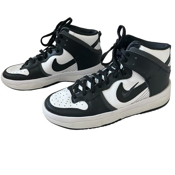 Nike Dunk High Up Panda Black and White Sneakers Size 9.5 - Picture 4 of 9